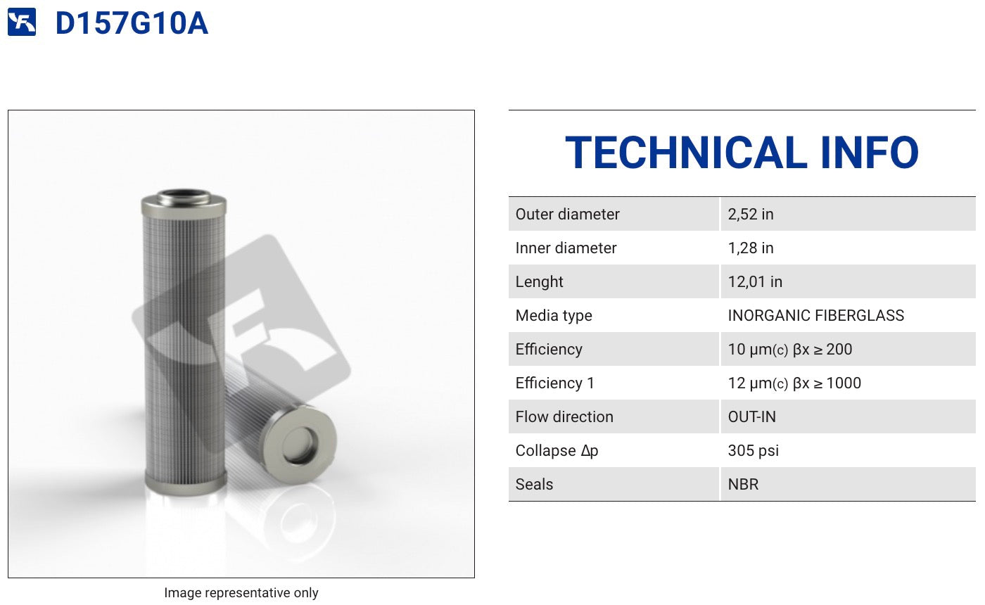 FILTREC Filter Element D157G10A – FILTREC U.S. E-Shop