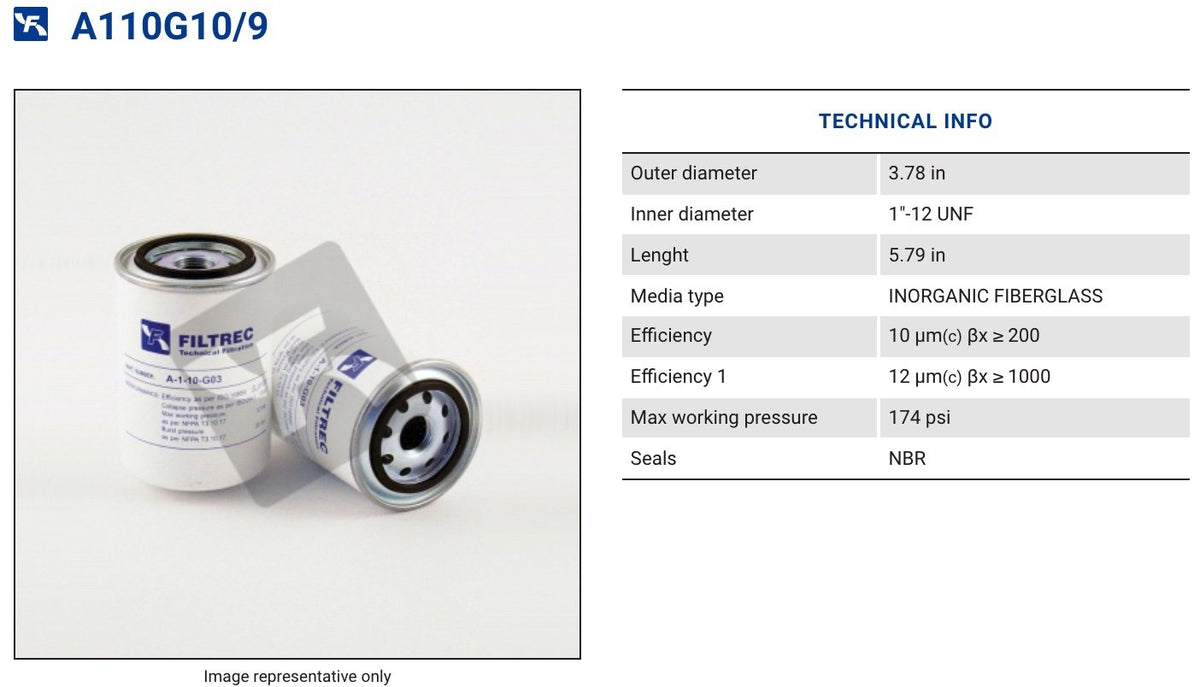 FILTREC Spin-on Filter A110G10/9 – FILTREC U.S. E-Shop