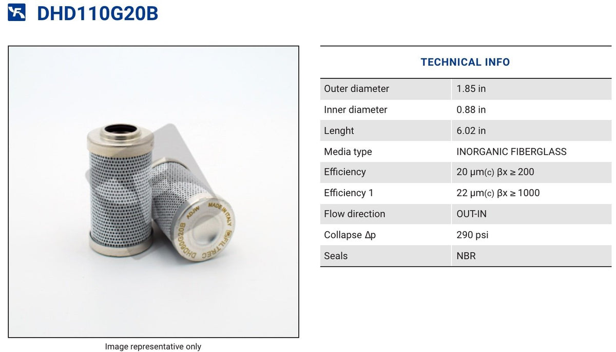 FILTREC Filter Element DHD110G20B – FILTREC U.S. E-Shop