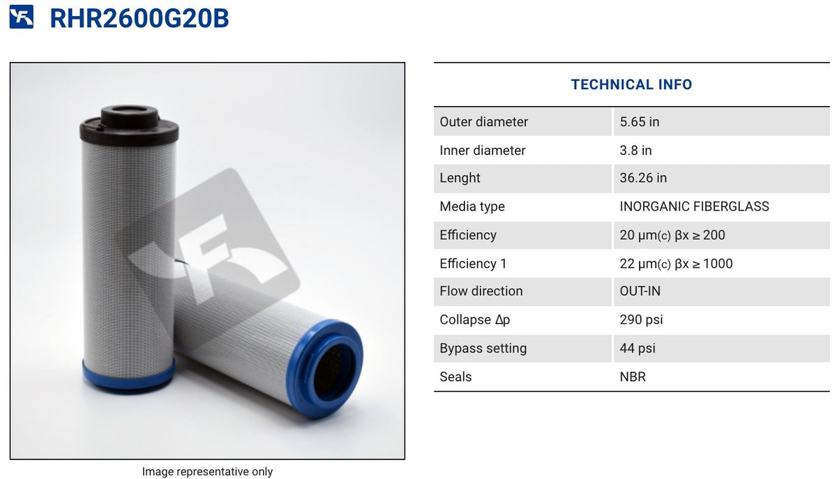 FILTREC Filter Element RHR2600G20B – FILTREC U.S. E-Shop